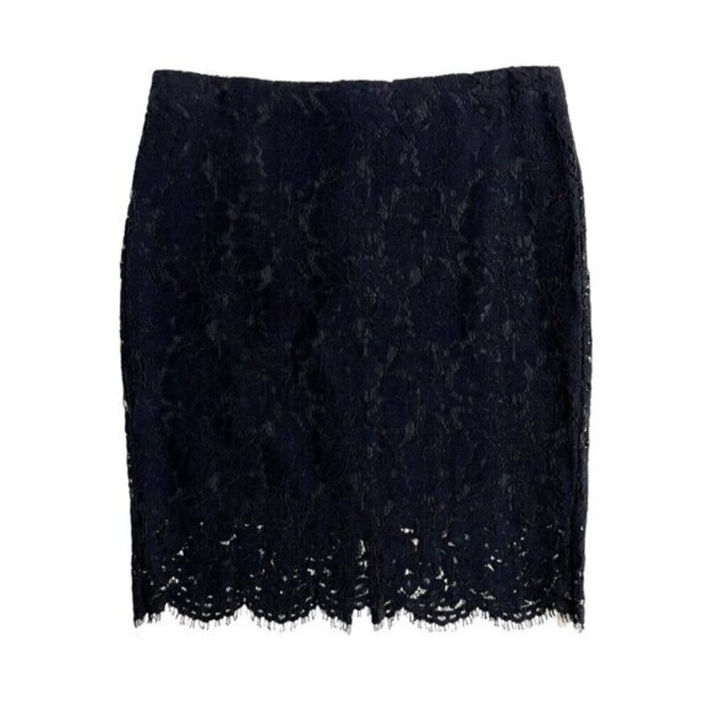 Banana Republic Black Lace Pencil Skirt Above Knee Fitted SZ 8